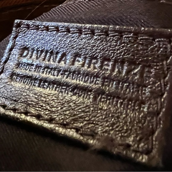 Divina Firenze  Brown Tan Leather Crocodile Embossed Handbag Purse - Picture 8 of 9